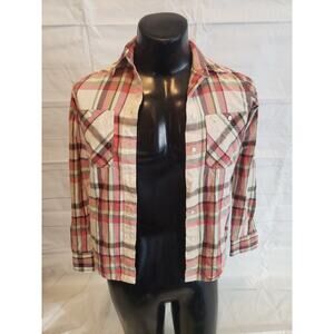 Lauren Ralph Lauren Women's Button Up; White & Red Flannel - XS